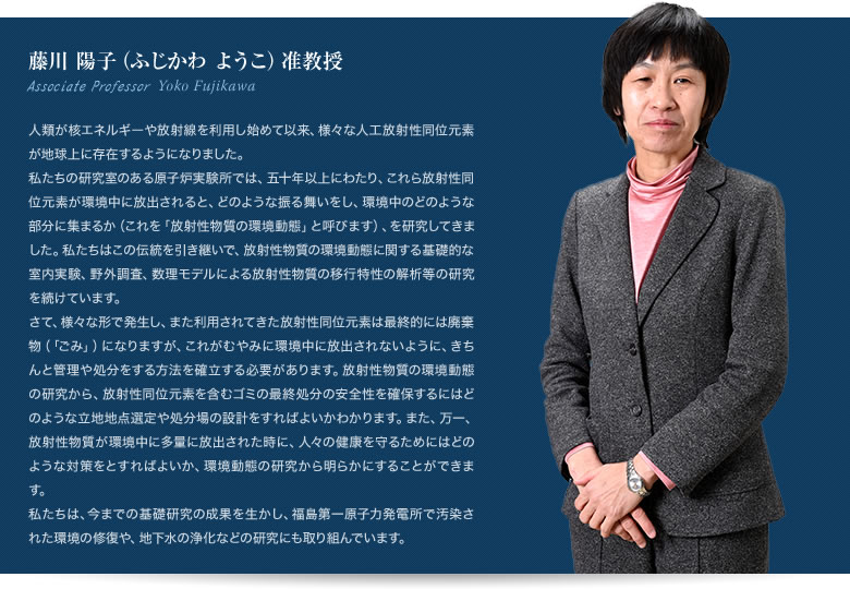 藤川陽子教授 Professor Yoko Fujikawa